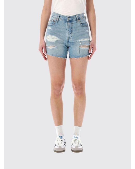 Levi's Blue Cotton Denim Shorts