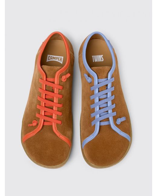 Camper Brown Twins Suede Sneakers for men