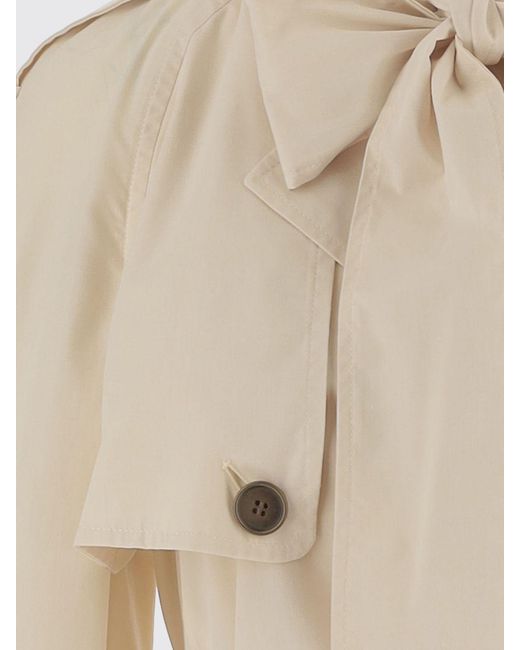 Burberry Natural Double-Breasted Cotton Blend Trench Coat