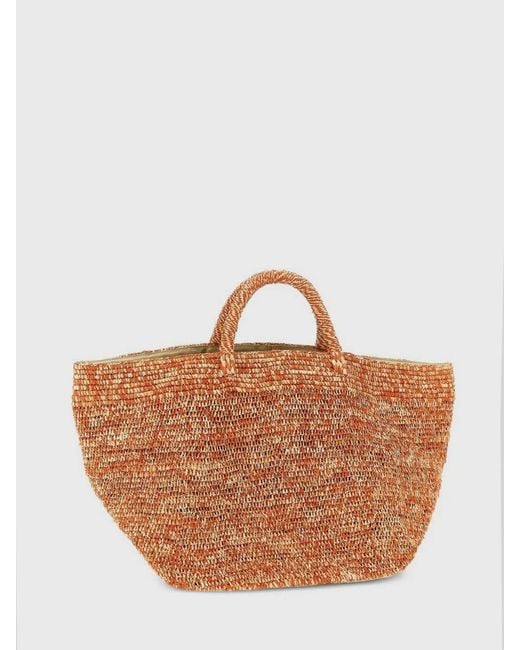 IBELIV Brown Vanilla Raffia Tote Bag