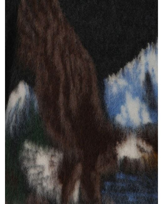 Maison Margiela Gray Fauna-Print Wool And Alpaca Blend Crewneck Jumper for men