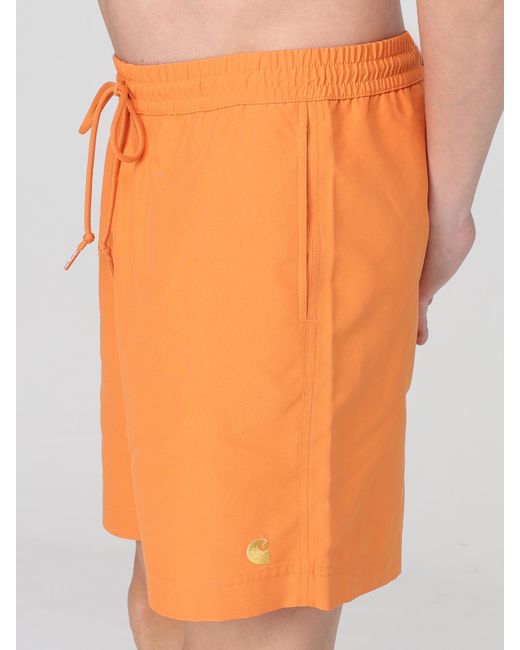 Carhartt Orange Chase Swim Trunks Quickdrying for men