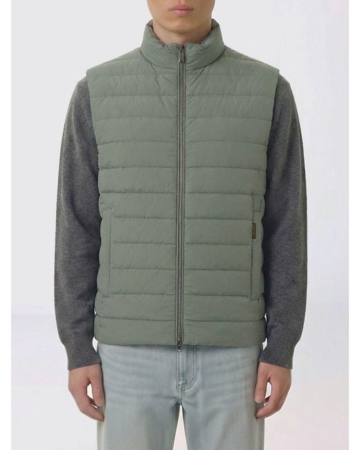 Moorer Green Calaf-S3 Padded And Quilted Nylon Vest for men