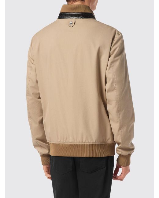 Billionaire Natural Cotton Bomber Jacket With Python Leather Inserts for men