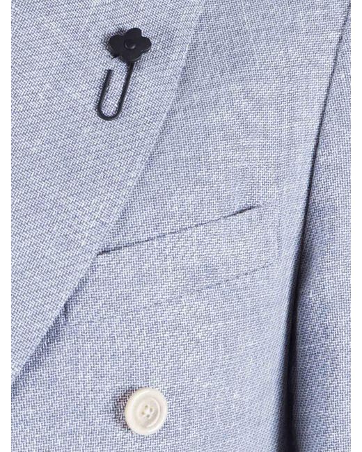 Lardini Blue Double-Breasted Jacket for men
