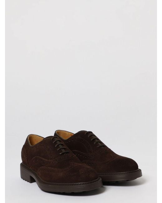 Doucal's White Suede Derby With Brogue Detail for men