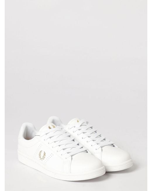 Fred Perry White Leather Sneakers for men