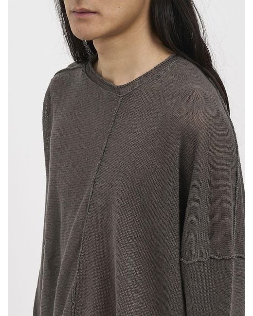 Isabel Benenato Gray Linen Pullover for men