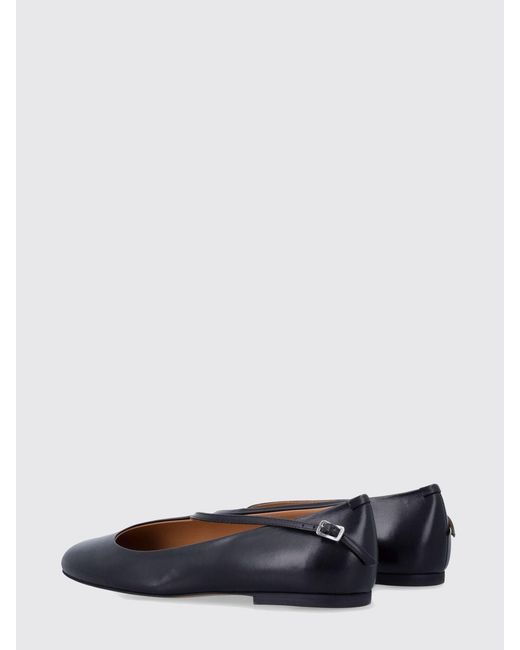 Jil Sander White Leather Ballerinas With Asymmetric Strap