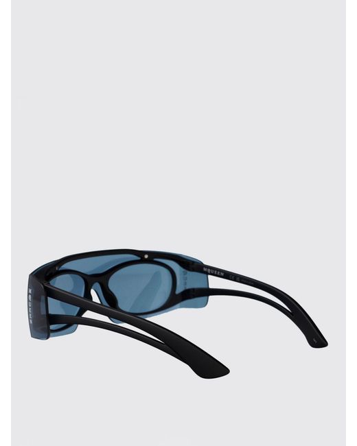 McQueen Blue Two-Tone Acetate Square Sunglasses for men
