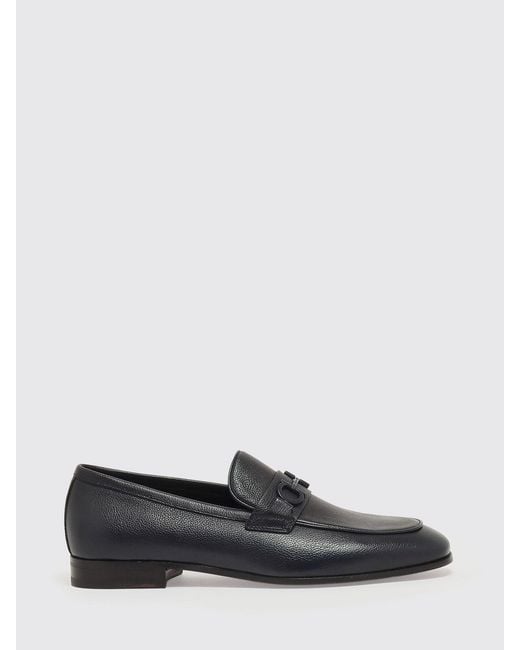 Ferragamo White Grained Leather Loafers for men