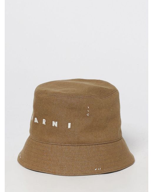 Marni Natural Cotton Hat With Thread Stitching for men