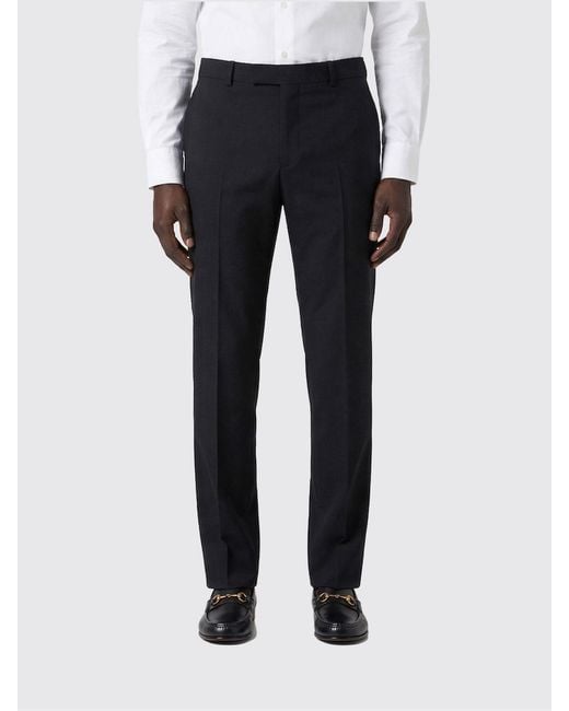 Gucci Black Wool Tailored Trousers for men