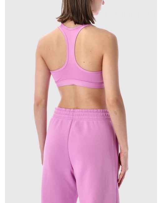 Nike Purple Swoosh Stretch Technical Fabric Cropped Top