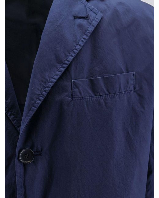 Aspesi Blue Single-Breasted Cotton Blazer for men
