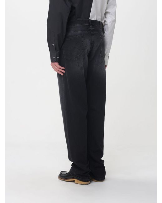 MM6 by Maison Margiela Black Denim Straight Jeans for men