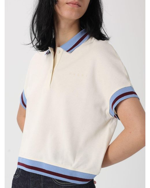 Marni White Cotton Polo Shirt