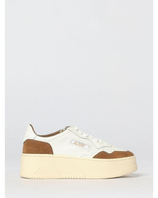 Autry Natural Medalist Platform Leather Sneakers