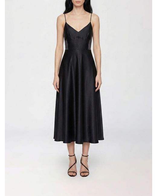 Alberta Ferretti Black Silk Organza Midi Dress