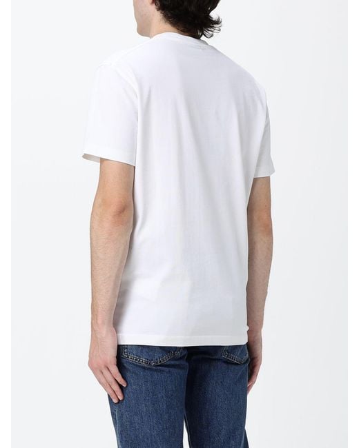 DSquared² White Slim Fit Cotton Crewneck T-Shirt With Applied Logo for men