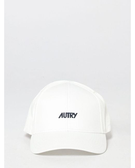 Autry White Cotton Twill Hat With Embroidered Logo for men