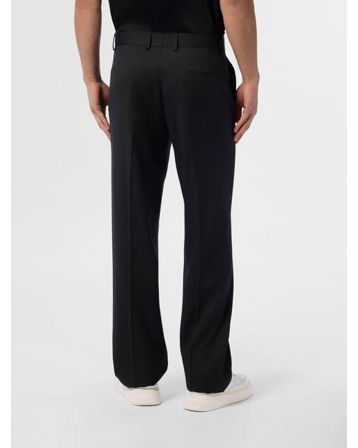 Billionaire Black Virgin Wool Tailored Trousers for men