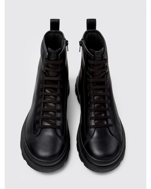 Camper Black Brutus+ Leather Ankle Boots for men