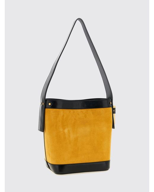 Versace White Pivot Suede Bucket Bag With Medusa Logo And Metal Mesh