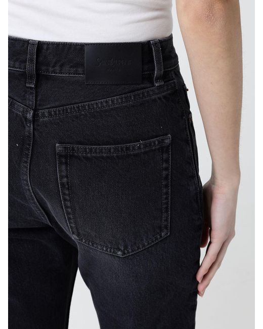 Saint Laurent Blue Cropped Fit Cotton Denim Jeans