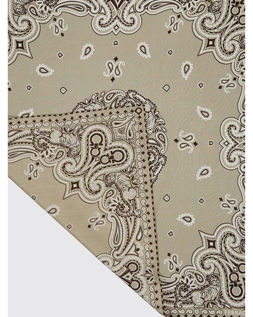 Ferragamo Natural Arabesque Square Foulard for men