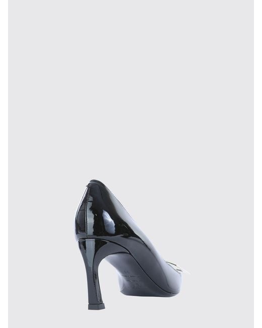 Roger Vivier Blue Trompette Patent Leather Pumps With Stiletto Heel
