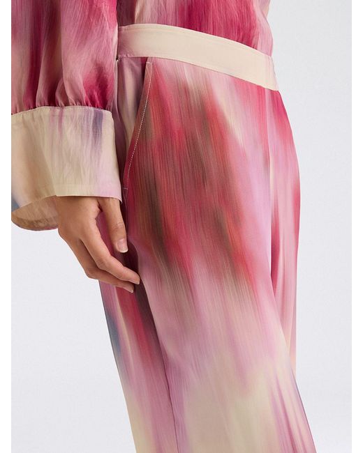 Momoní Pink MomonÌ Printed Viscose Palazzo Trousers