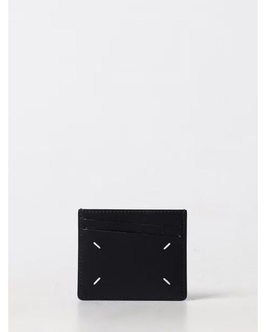 Maison Margiela White Four Stitches Leather Card Holder for men
