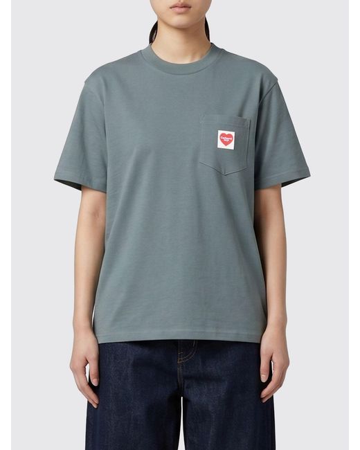 Carhartt Blue Cotton T-Shirts With Logo