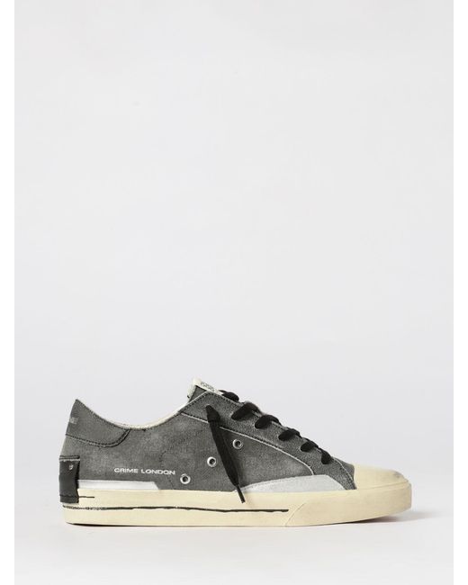 Crime London Black Recut Used Cotton Canvas Sneakers for men