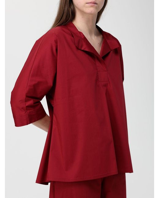 Liviana Conti Red Poplin Blouse