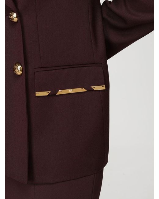 Elisabetta Franchi Red Double-Breasted Blazer