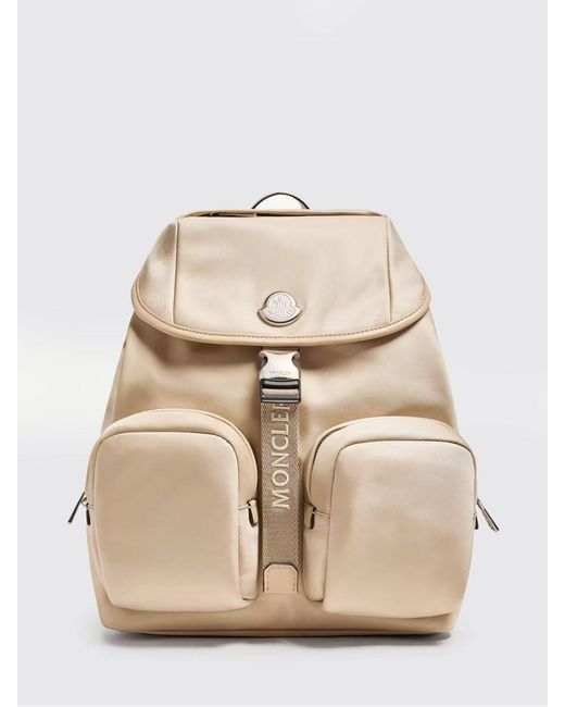 Moncler Natural New Trick Backpack With Metal Logo