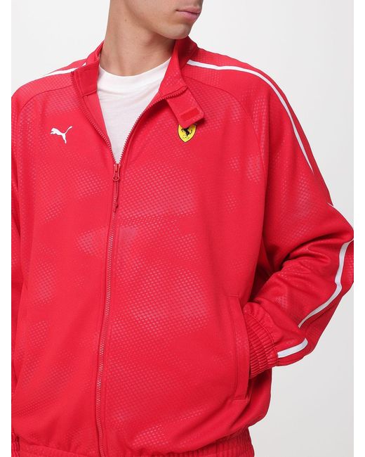 PUMA Red Scuderia Ferrari T7 Mesh Sweatshirt for men