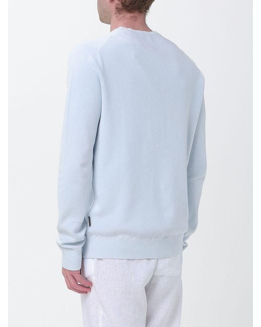 Ecoalf Blue Organic Cotton And Linen Crew Neck Jumper for men