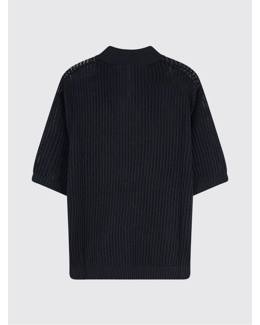 Represent Black Cotton Blend Knit Polo Shirt for men