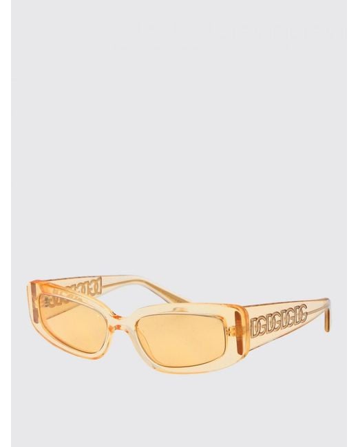 Dolce & Gabbana Natural Rectangular Amber Sunglasses