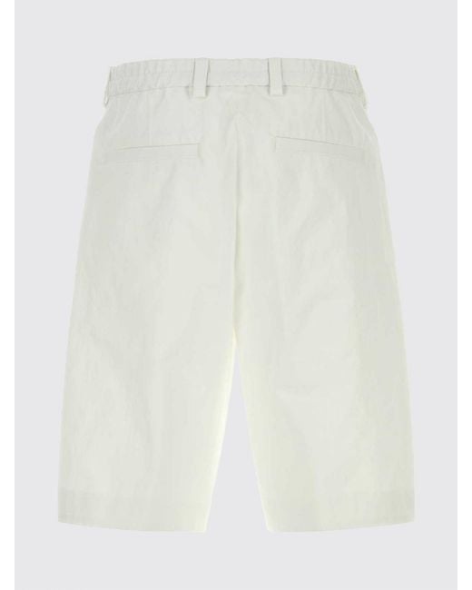 Boss White Regular Fit Tailored Cotton Bermuda Shorts With Slash Pockets for men
