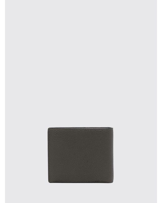 Tom Ford Gray Bifold Calf Leather Wallet With Coin Pocket And Laminated Logo for men