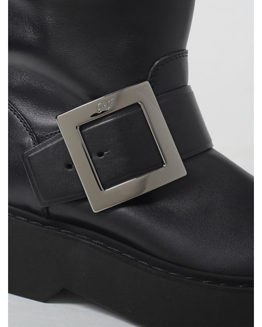 Botines Planos Mujer Roger Vivier de color Black