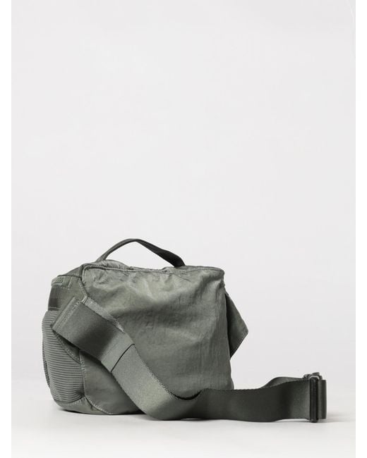 C P Company Gray Nylon Bum Bag With Applied Logo And Adjustable Strap for men