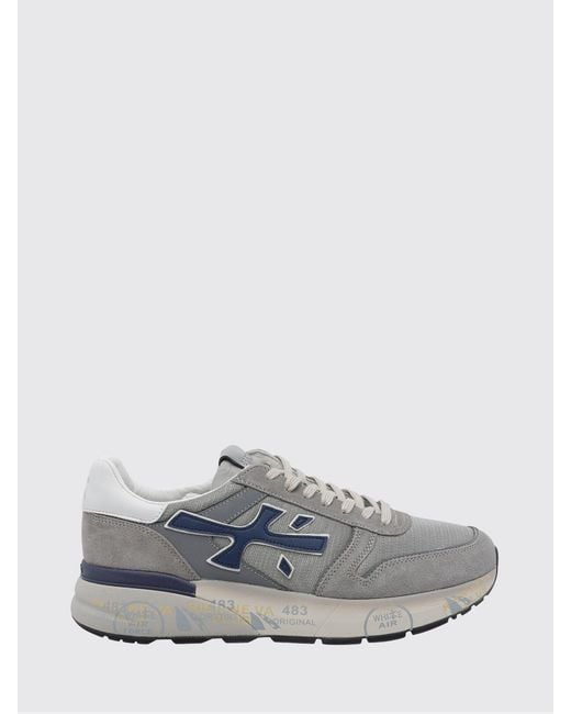 Premiata White Mick Suede And Nylon Sneakers for men