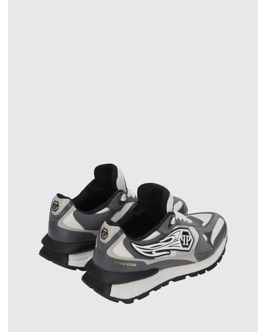 Philipp Plein White Leather And Mesh Sneakers for men