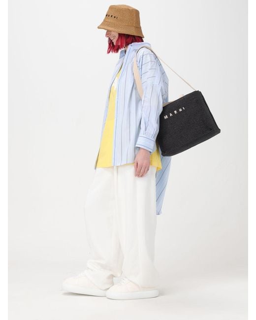 Marni Black Leather Hobo Bag