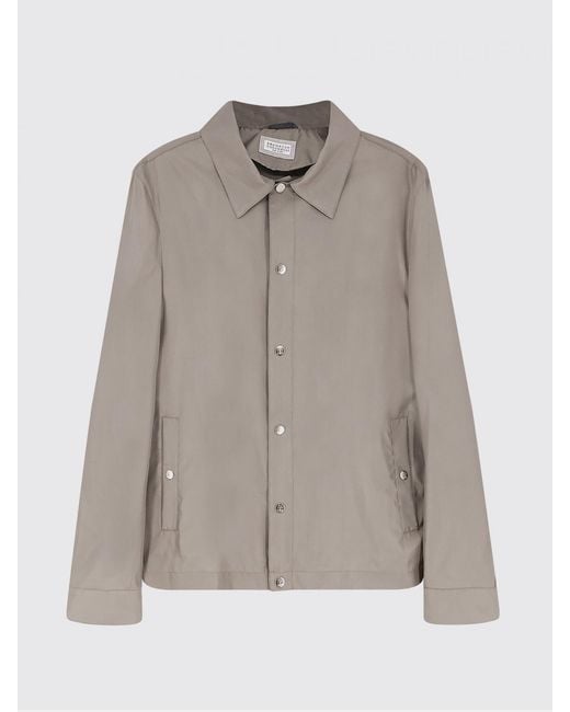 Brunello Cucinelli Gray Silk Shirt Jacket for men